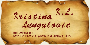 Kristina Lungulović vizit kartica